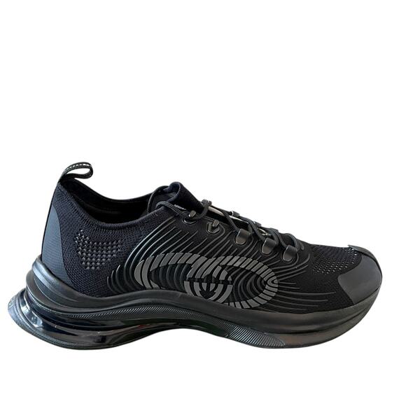 Gucci Run Sneaker Interlocking G Black Technical Knit Men's Size 12.5 US 13 NEW - Picture 1 of 16